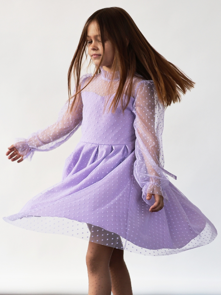 Платье для девочки нарядное БУШОН ST77, цвет сиреневый