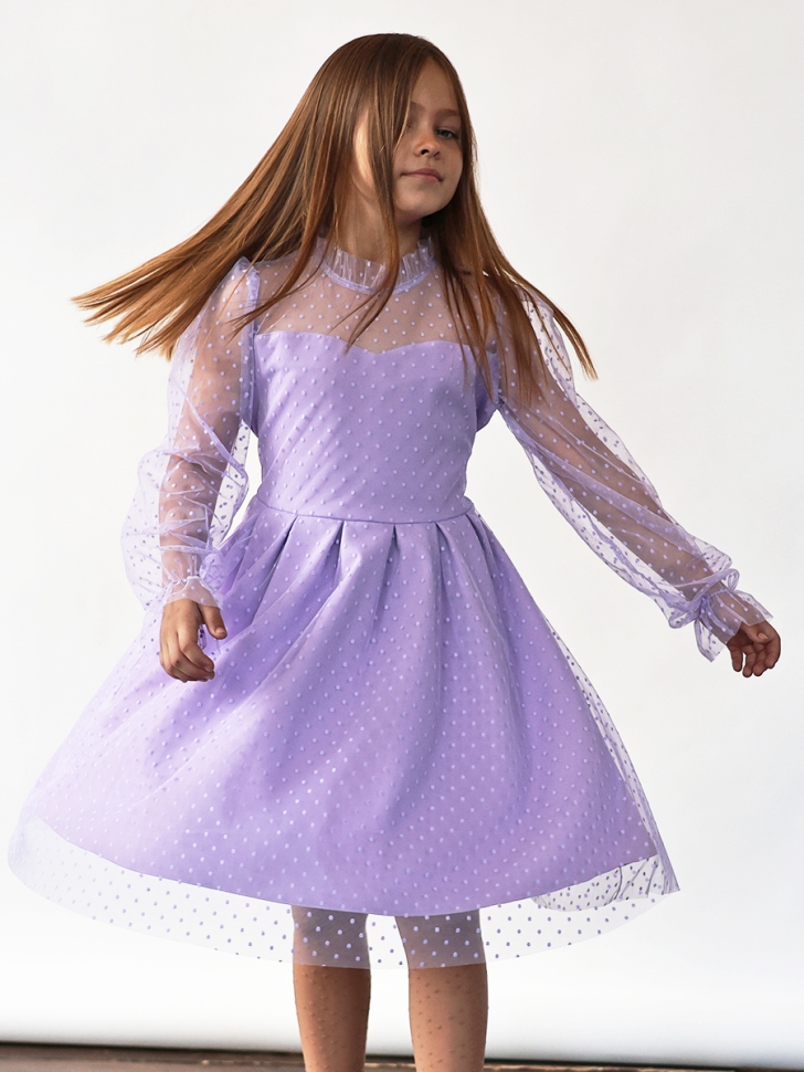 Платье для девочки нарядное БУШОН ST77, цвет сиреневый