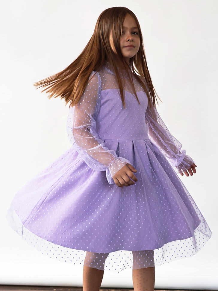 Платье для девочки нарядное БУШОН ST77, цвет сиреневый