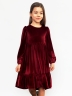Платье велюровое нарядное БУШОН ST63, цвет бордовый