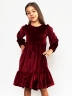 Платье велюровое нарядное БУШОН ST63, цвет бордовый