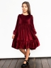 Платье велюровое нарядное БУШОН ST63, цвет бордовый