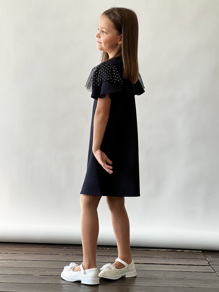 Платье для девочки нарядное БУШОН ST5410, цвет темно-синий 