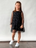 Платье для девочки нарядное БУШОН ST53, цвет черный блестки/звезды 
