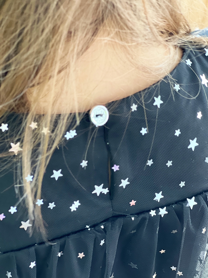 Платье для девочки нарядное БУШОН ST53, цвет черный блестки/звезды 