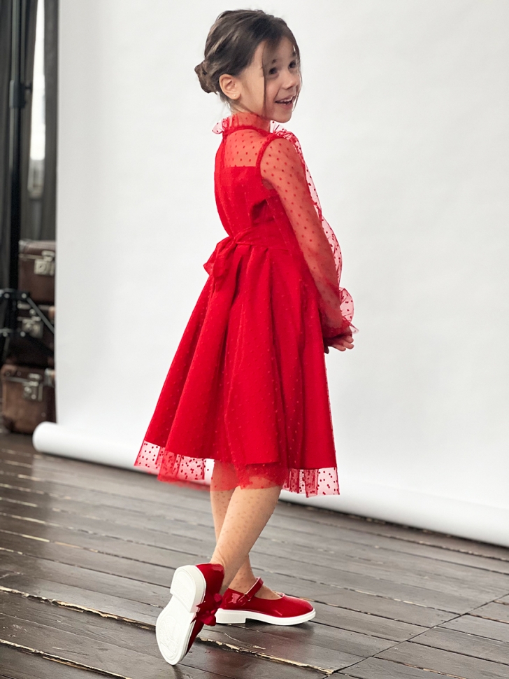 Платье для девочки нарядное БУШОН ST77, цвет красный