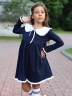 Платье для девочки школьное БУШОН SK34, цвет темно-синий