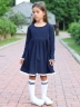 Платье для девочки школьное БУШОН SK34, цвет темно-синий
