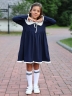 Платье для девочки школьное БУШОН SK34, цвет темно-синий