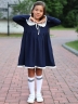 Платье для девочки школьное БУШОН SK34, цвет темно-синий