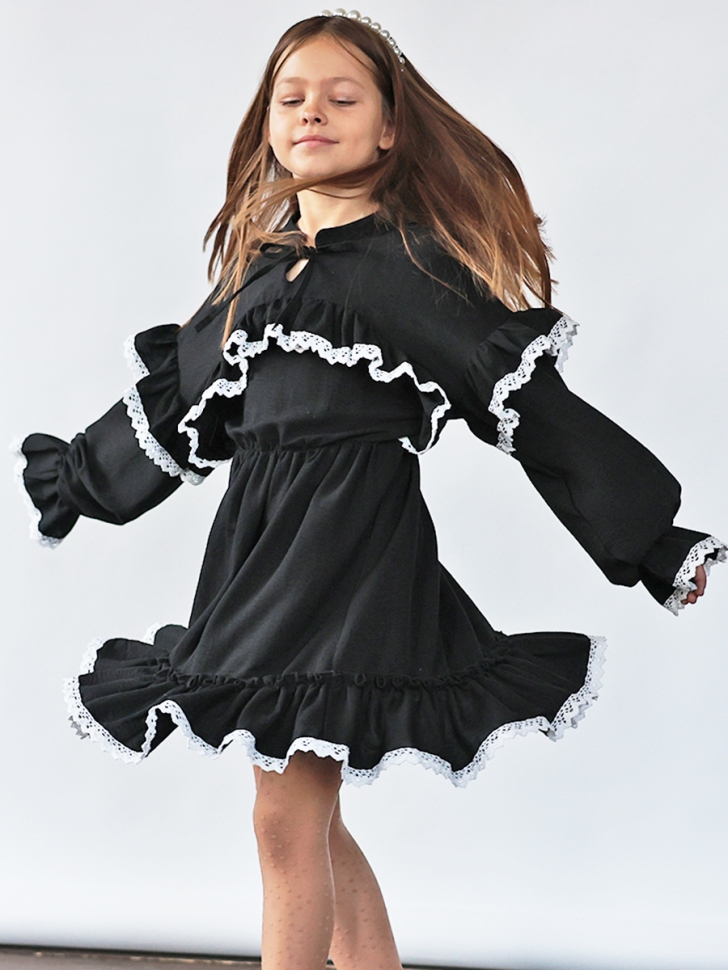 Платье для девочки нарядное БУШОН ST6011, цвет черный 