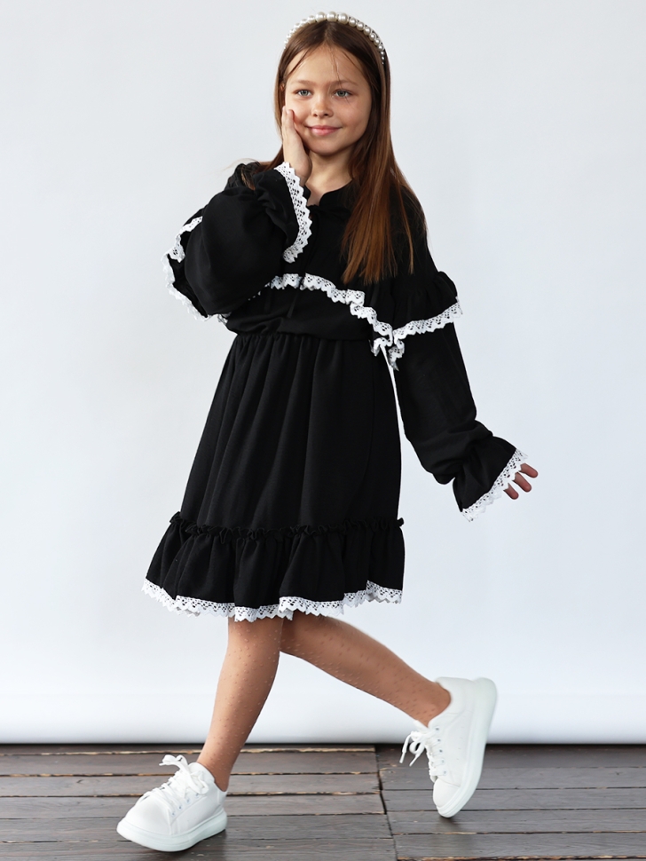 Платье для девочки нарядное БУШОН ST6011, цвет черный 