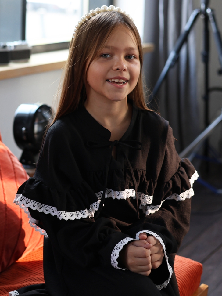 Платье для девочки нарядное БУШОН ST6011, цвет черный 