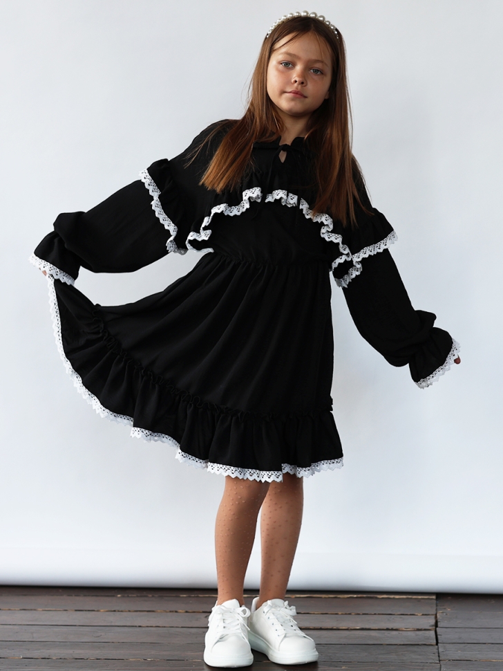 Платье для девочки нарядное БУШОН ST6011, цвет черный 