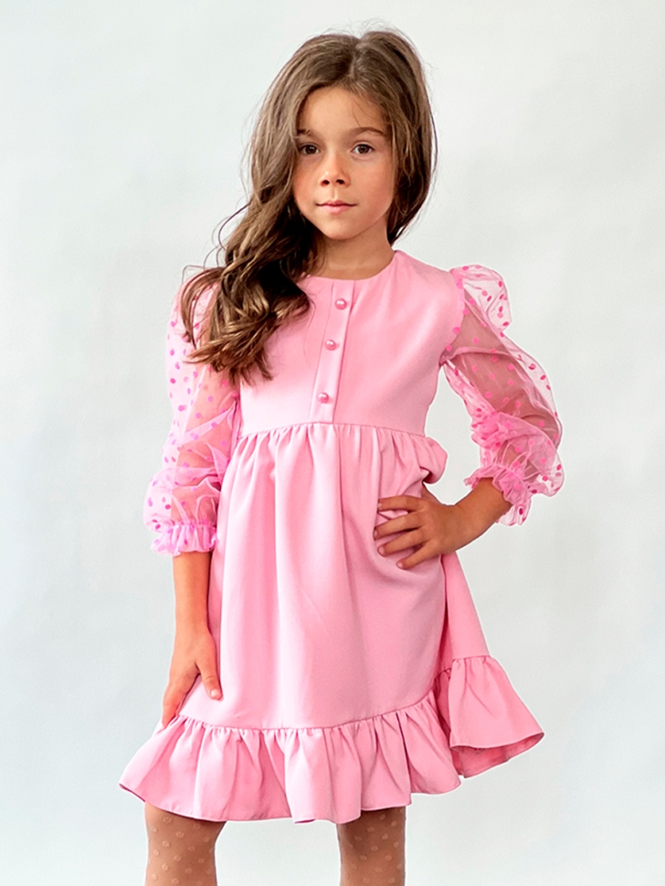 Платье для девочки нарядное БУШОН ST52, цвет розовый