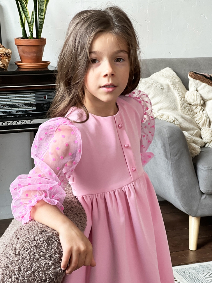 Платье для девочки нарядное БУШОН ST52, цвет розовый