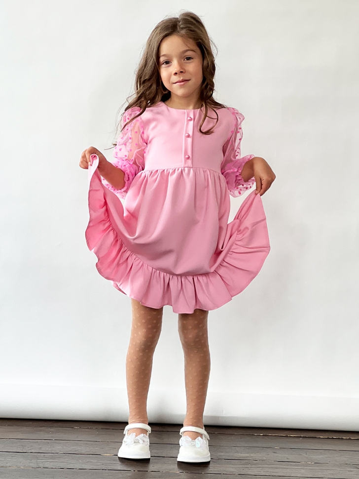 Платье для девочки нарядное БУШОН ST52, цвет розовый
