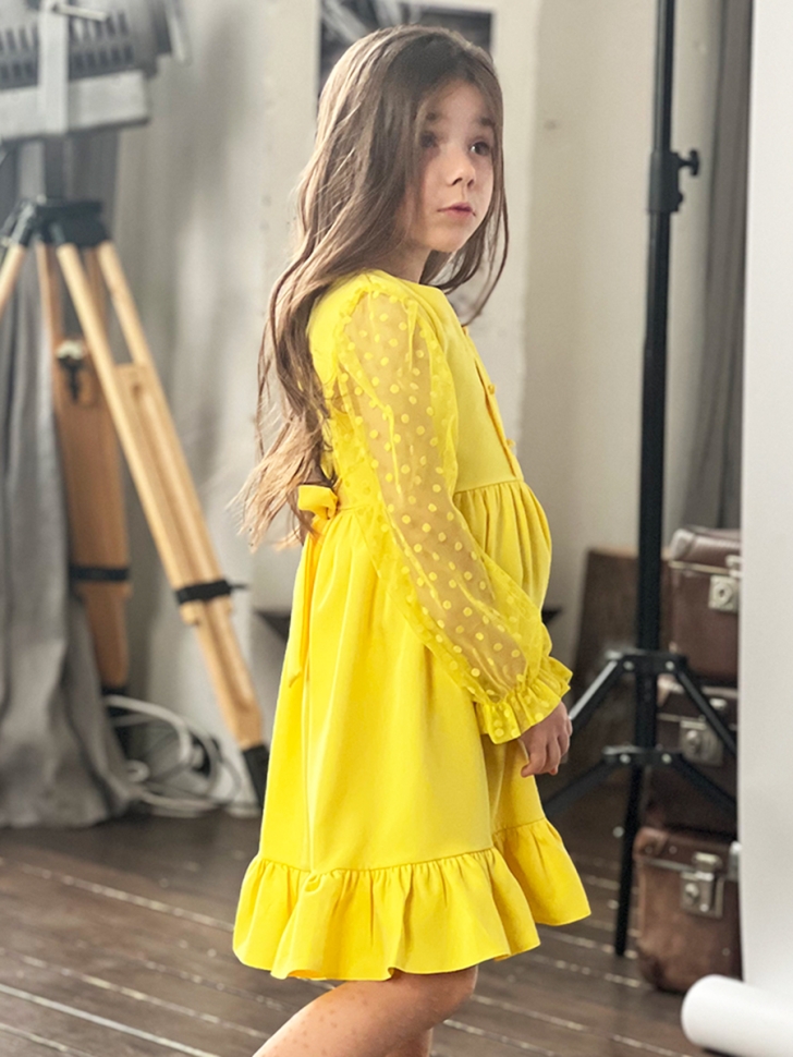 Платье для девочки нарядное БУШОН ST52, цвет желтый