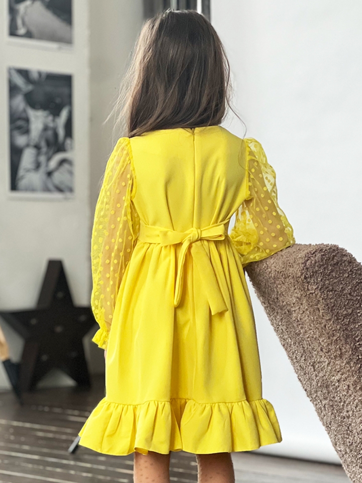 Платье для девочки нарядное БУШОН ST52, цвет желтый