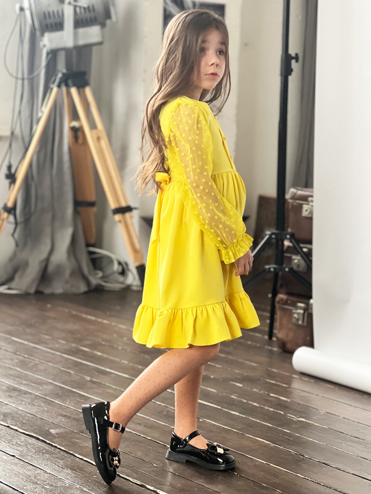 Платье для девочки нарядное БУШОН ST52, цвет желтый