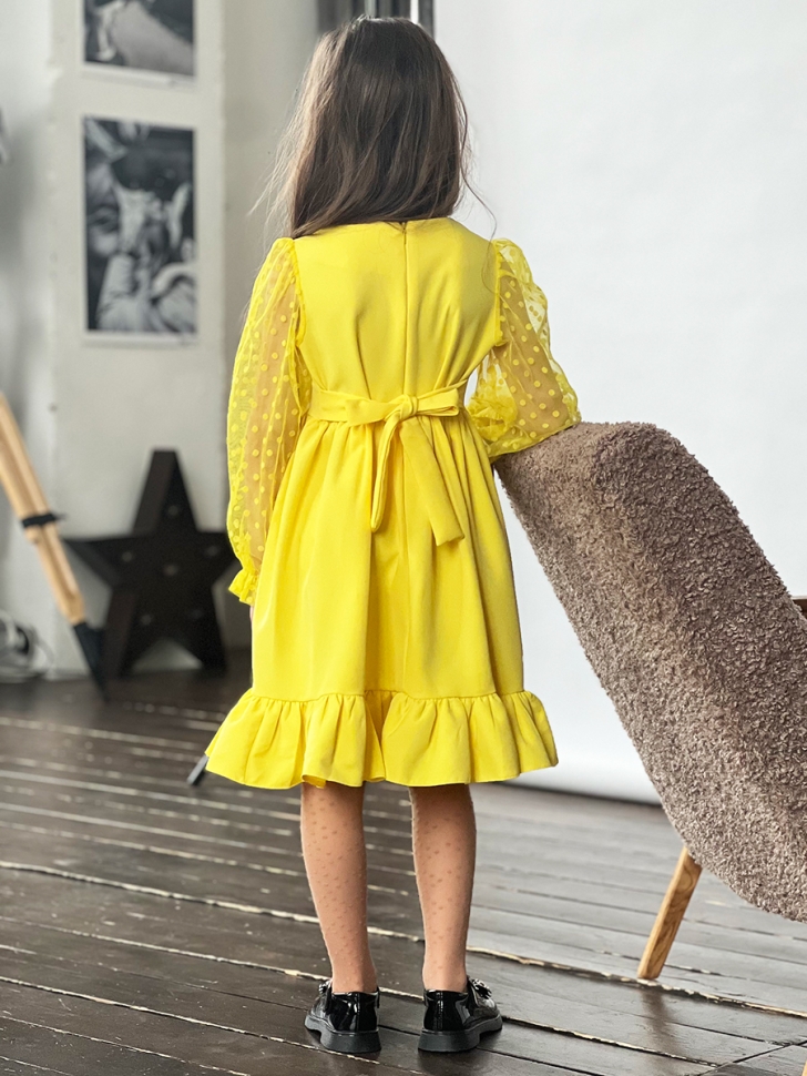 Платье для девочки нарядное БУШОН ST52, цвет желтый