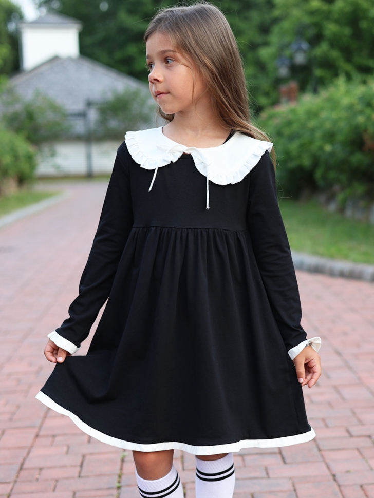 Платье для девочки школьное БУШОН SK34, цвет черный