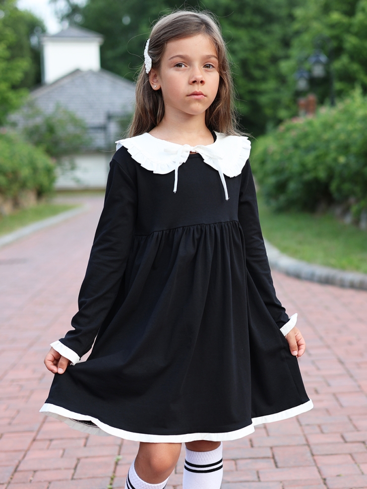 Платье для девочки школьное БУШОН SK34, цвет черный