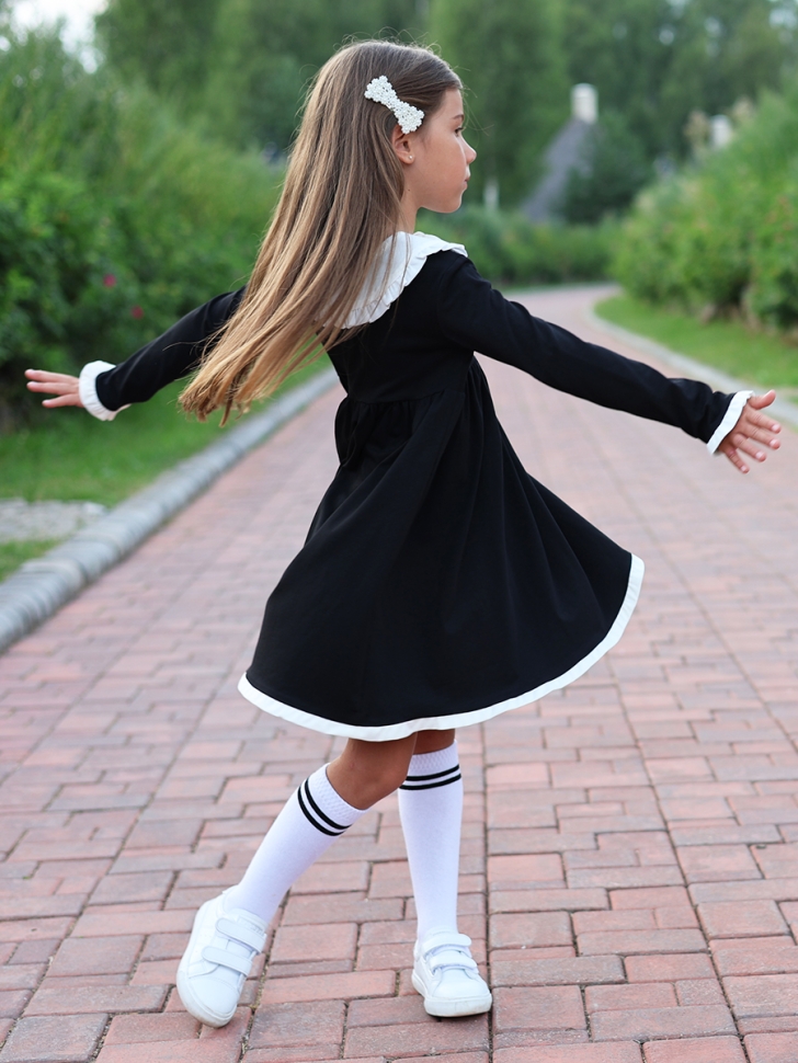Платье для девочки школьное БУШОН SK34, цвет черный