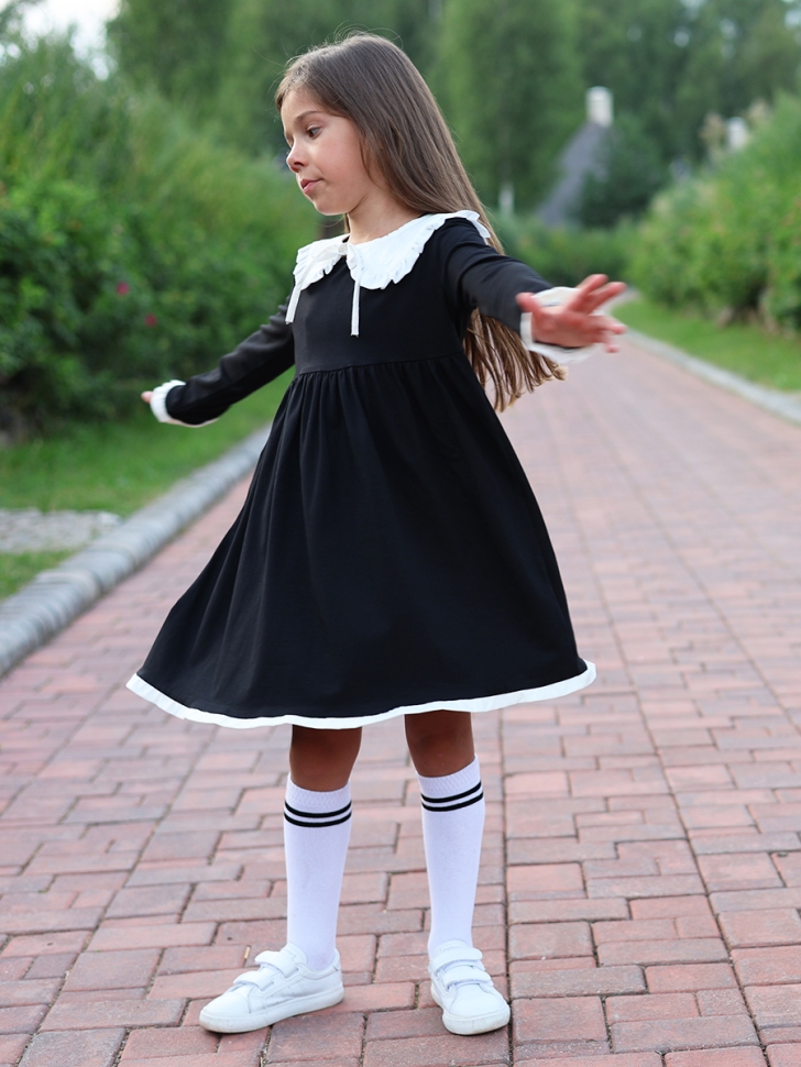 Платье для девочки школьное БУШОН SK34, цвет черный