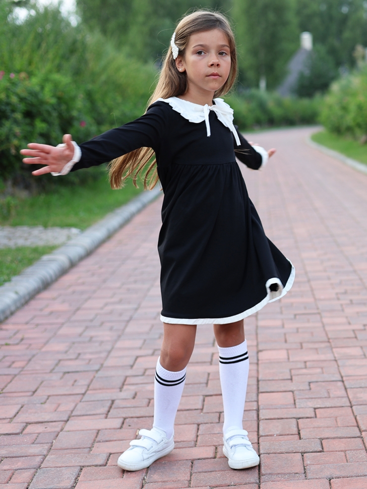 Платье для девочки школьное БУШОН SK34, цвет черный