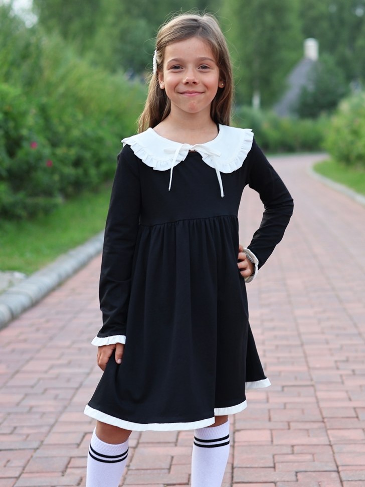 Платье для девочки школьное БУШОН SK34, цвет черный