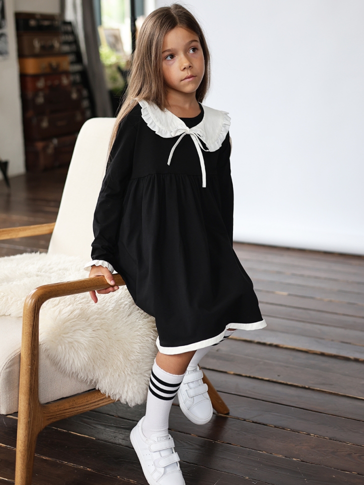 Платье для девочки школьное БУШОН SK34, цвет черный