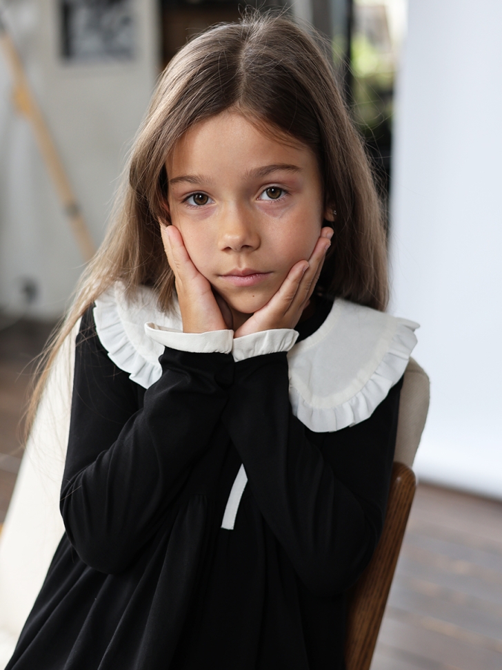 Платье для девочки школьное БУШОН SK34, цвет черный