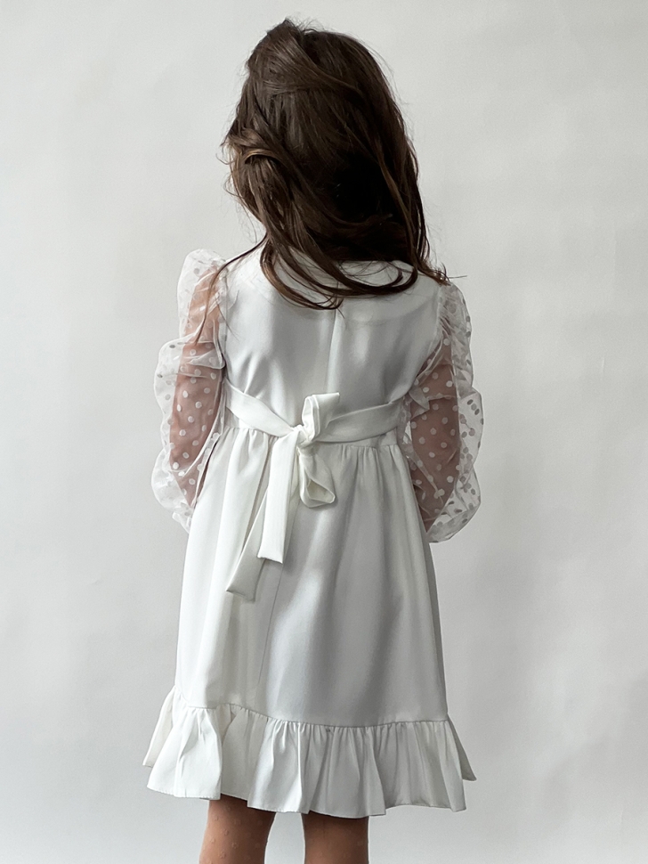 Платье для девочки нарядное БУШОН ST52, цвет белый