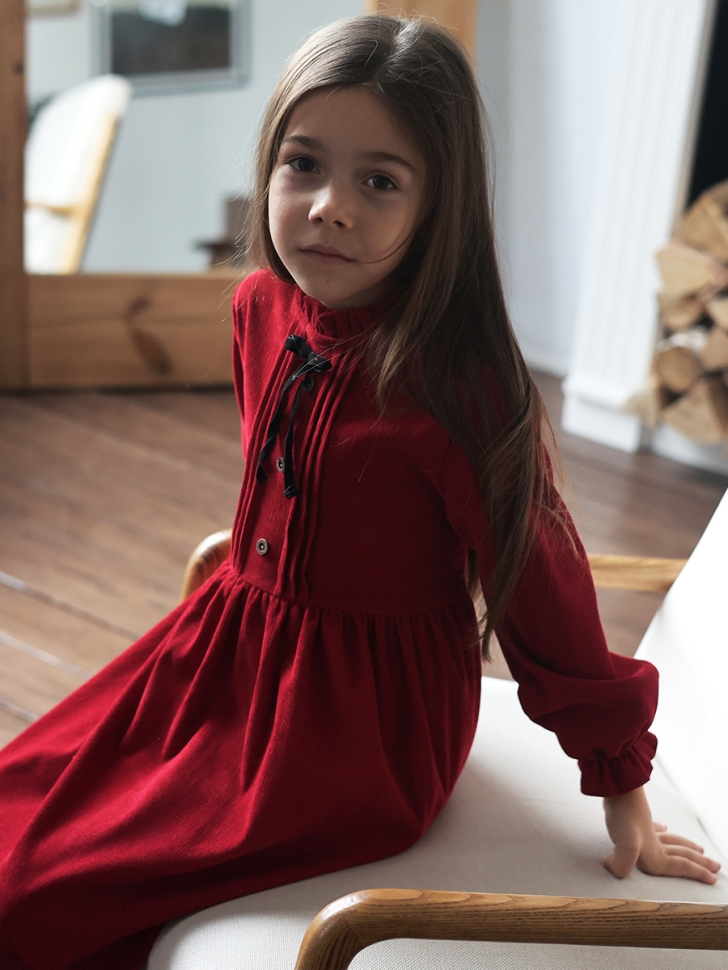 Платье для девочки нарядное БУШОН ST75, цвет брусника