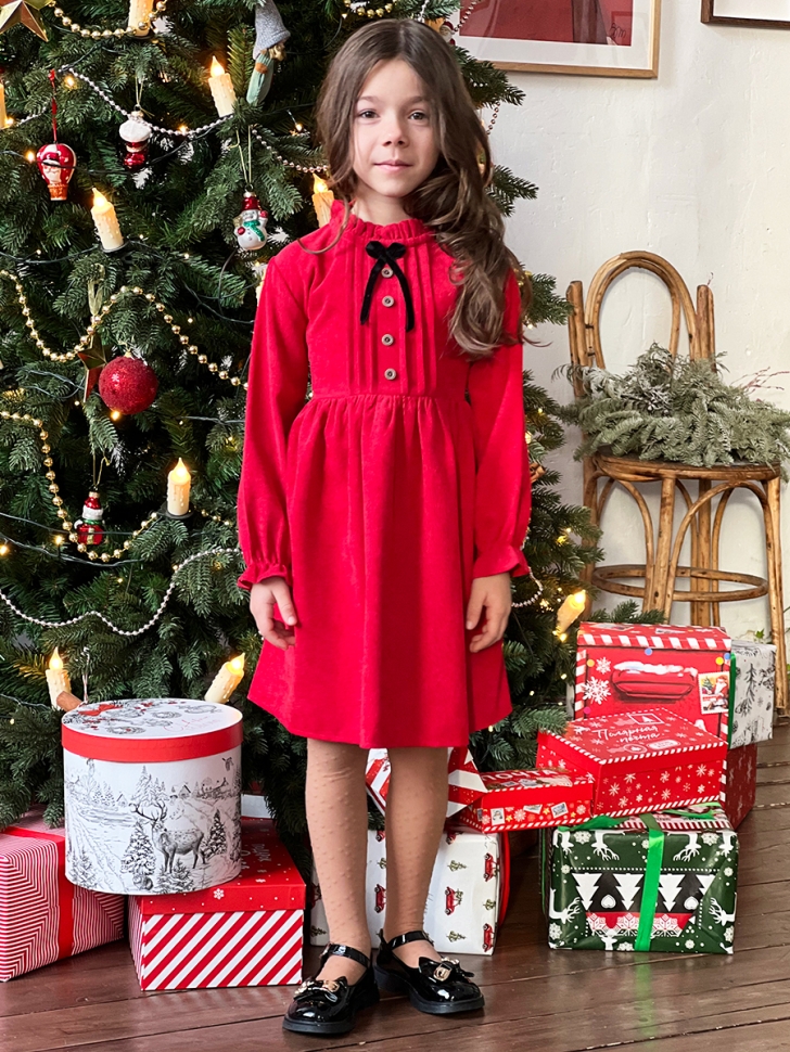 Платье для девочки нарядное БУШОН ST75, цвет брусника