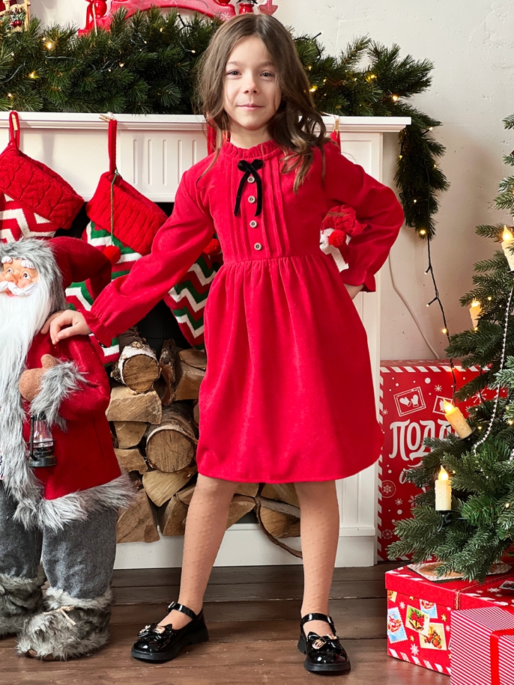 Платье для девочки нарядное БУШОН ST75, цвет брусника