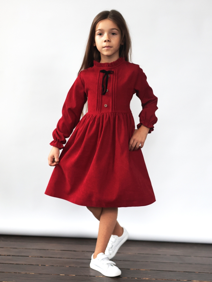 Платье для девочки нарядное БУШОН ST75, цвет брусника