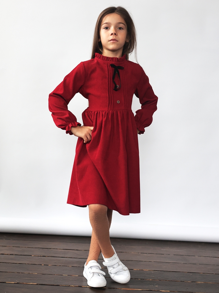 Платье для девочки нарядное БУШОН ST75, цвет брусника