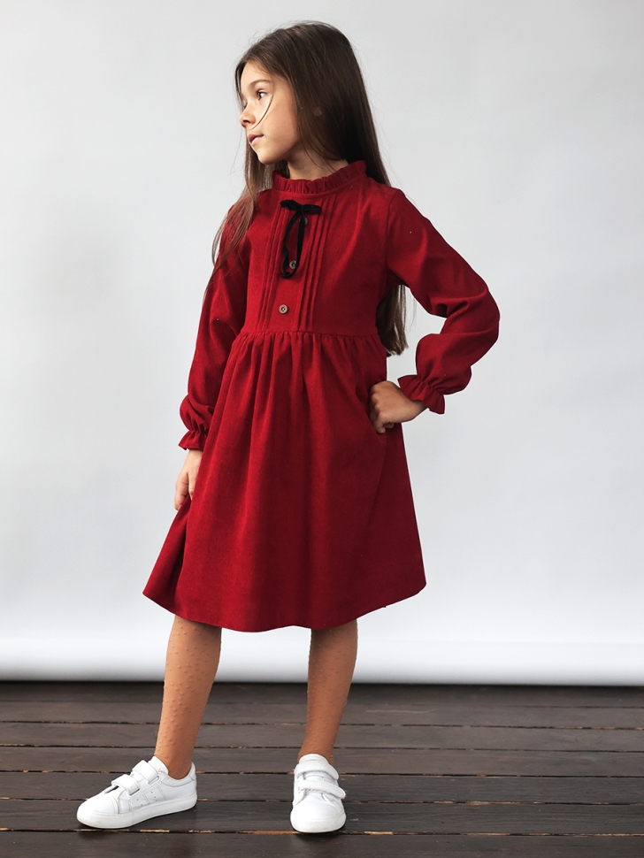 Платье для девочки нарядное БУШОН ST75, цвет брусника