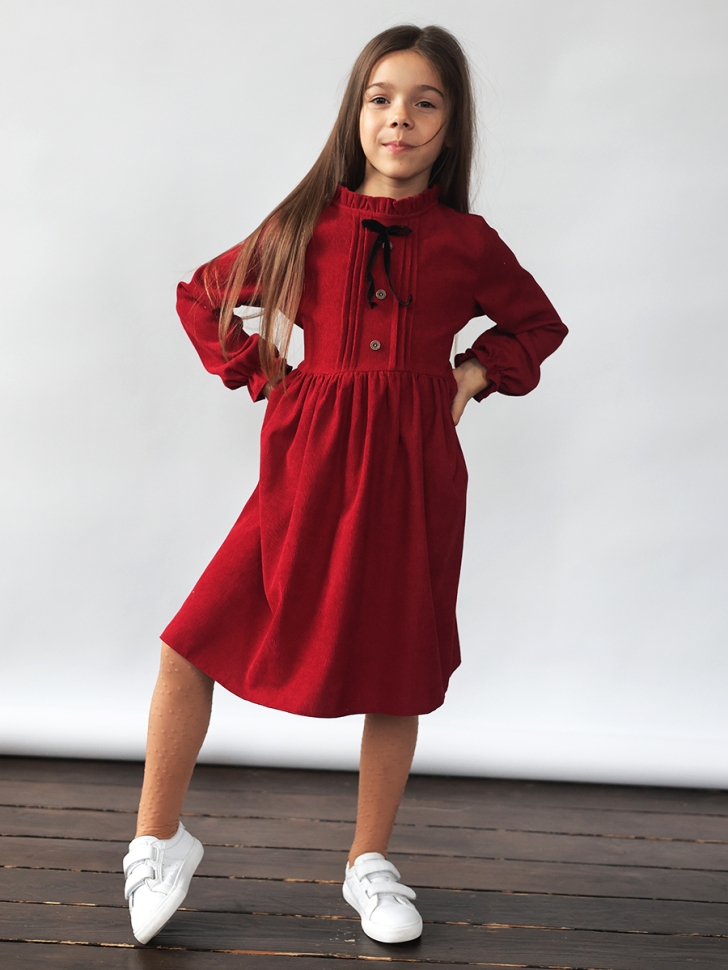 Платье для девочки нарядное БУШОН ST75, цвет брусника