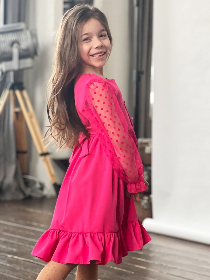 Платье для девочки нарядное БУШОН ST52, цвет фуксия
