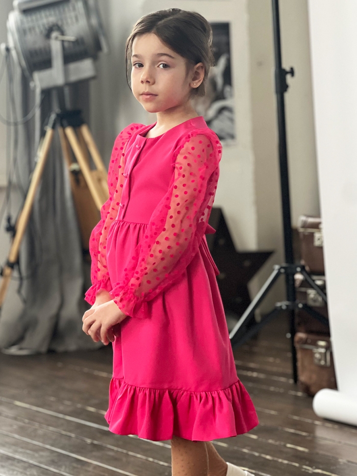 Платье для девочки нарядное БУШОН ST52, цвет фуксия
