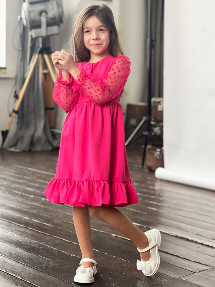 Платье для девочки нарядное БУШОН ST52, цвет фуксия