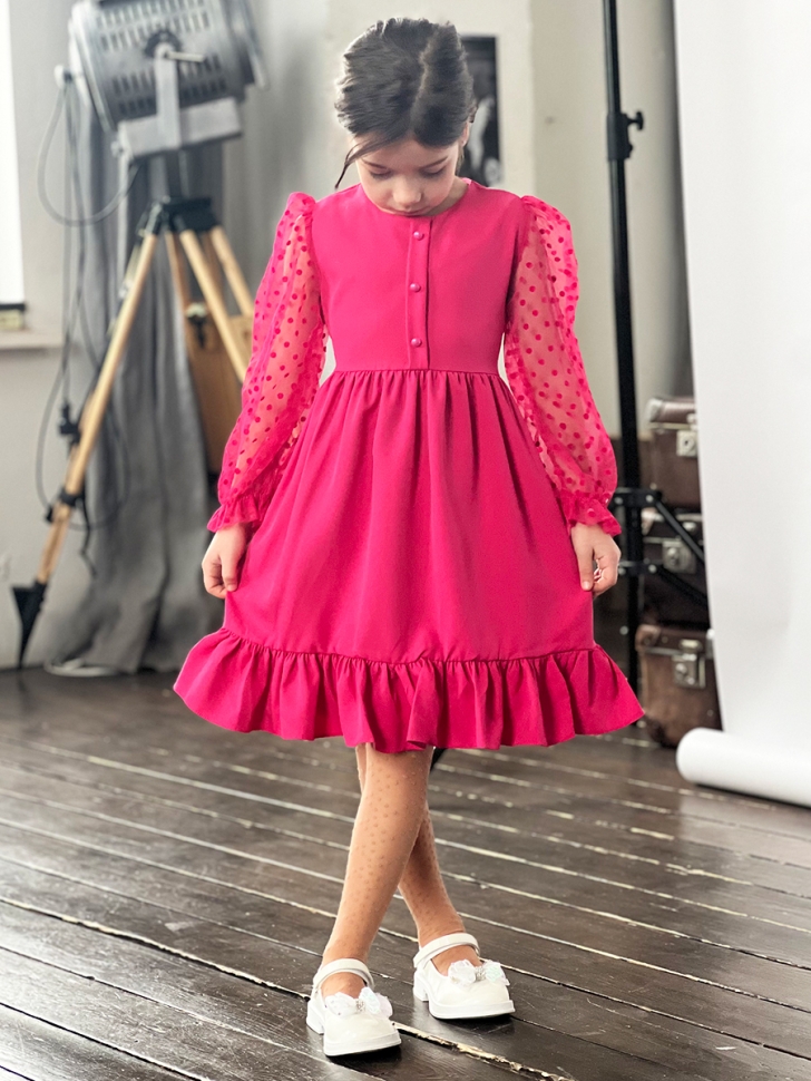 Платье для девочки нарядное БУШОН ST52, цвет фуксия