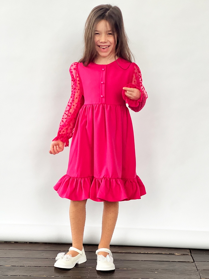 Платье для девочки нарядное БУШОН ST52, цвет фуксия