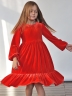 Платье велюровое нарядное БУШОН ST63, цвет алый