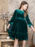 Платье велюровое нарядное БУШОН ST63, цвет изумрудный 