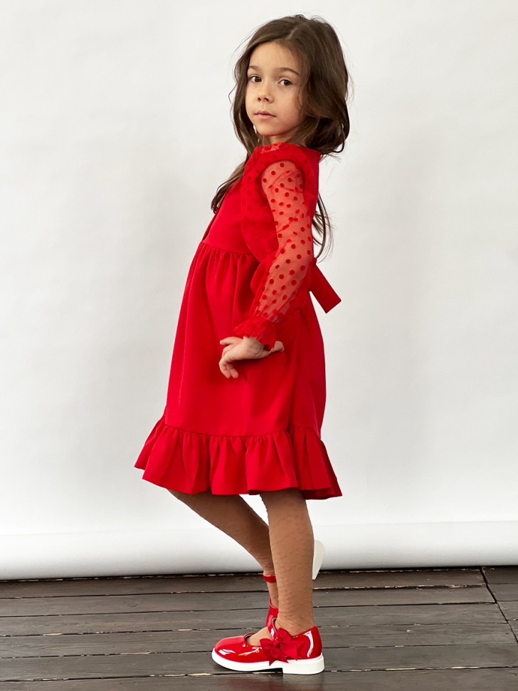 Платье для девочки нарядное БУШОН ST52, цвет красный