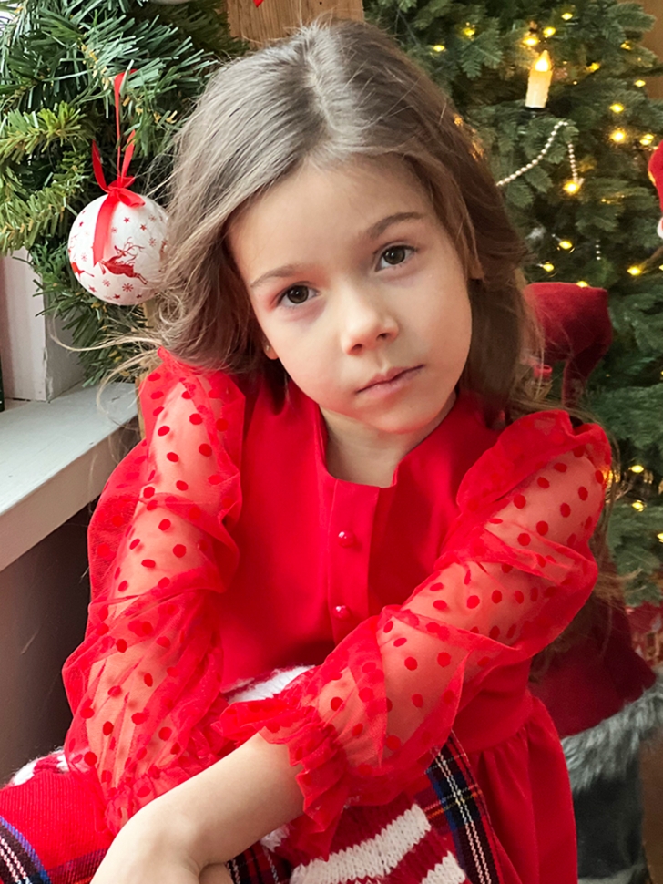 Платье для девочки нарядное БУШОН ST52, цвет красный